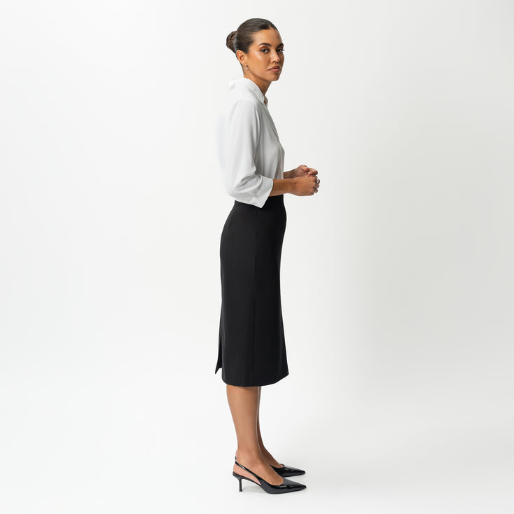 Tailored Ponte Midi Skirt