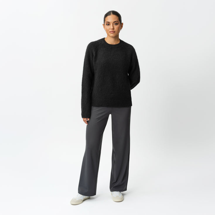 Relaxed Knit Wool Blend Sweater