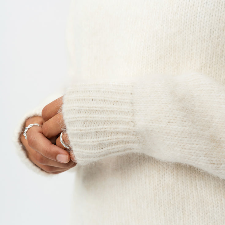Relaxed Knit Wool Blend Sweater