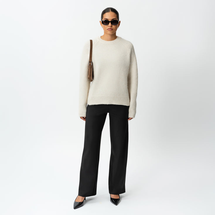 Relaxed Knit Wool Blend Sweater