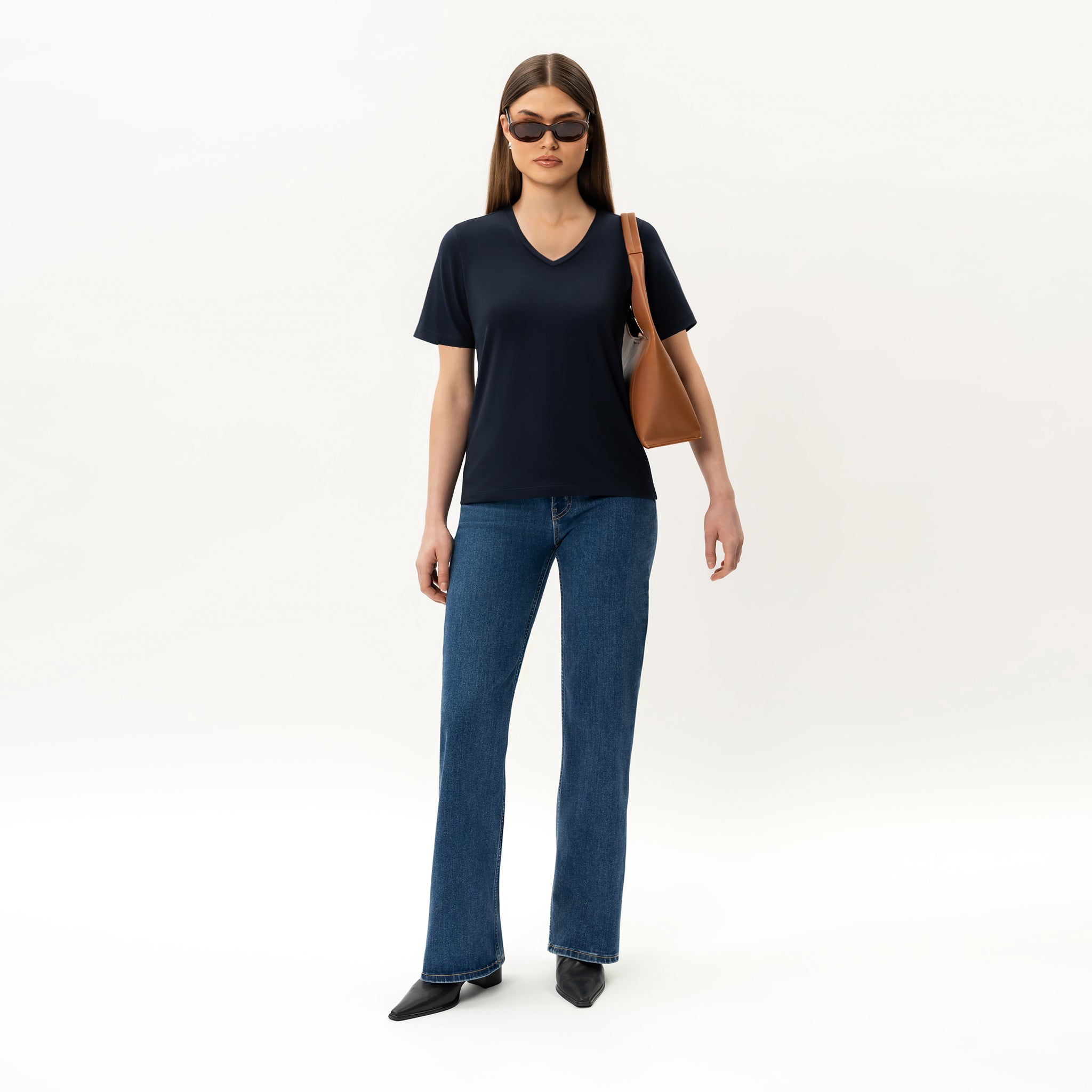 V-neck Pima T-shirt - Ninepine