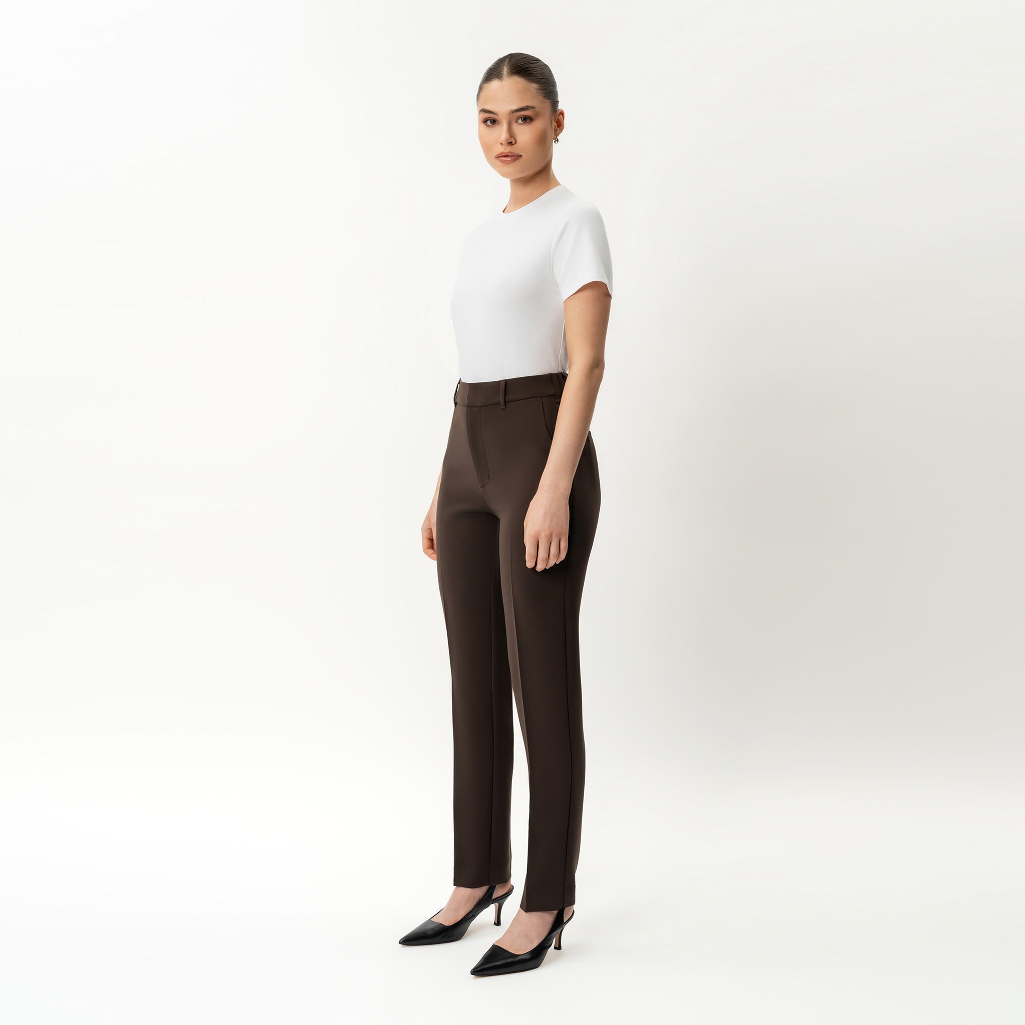 Crepe Slim Trouser - Ninepine