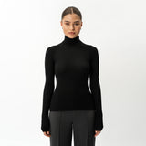 Merino Wool Ribbed Turtleneck - Ninepine