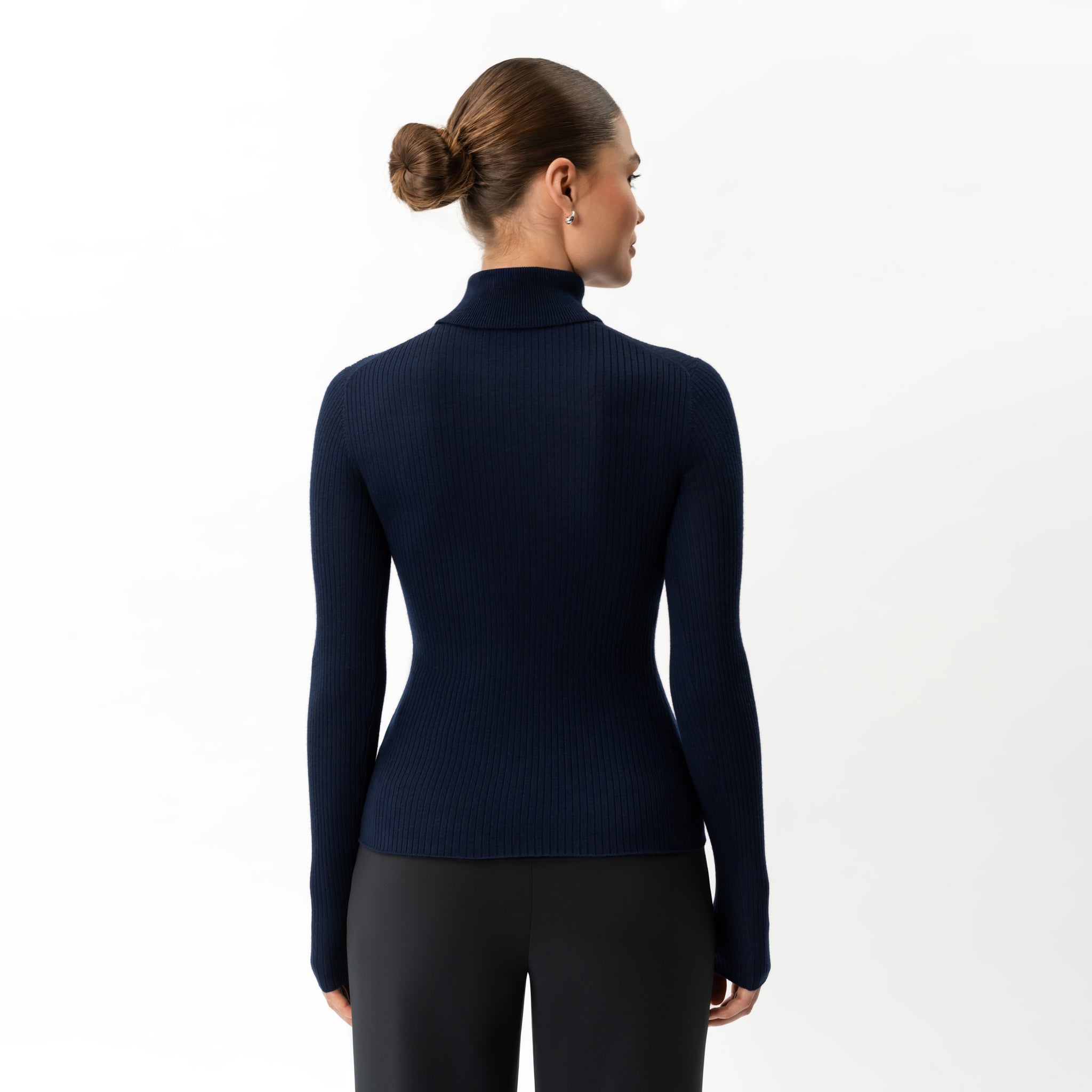 Merino Wool Ribbed Turtleneck - Ninepine