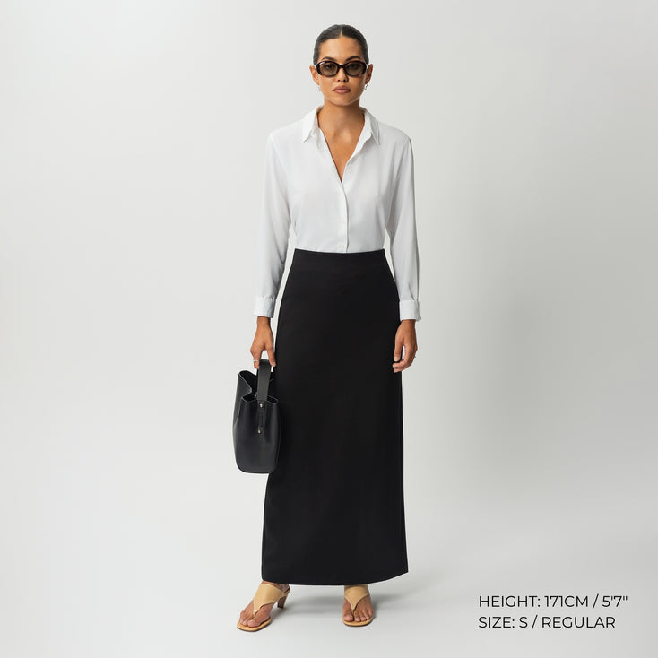 Tailored Ponte Maxi Skirt