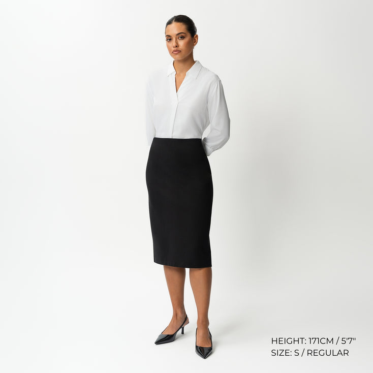 Tailored Ponte Midi Skirt