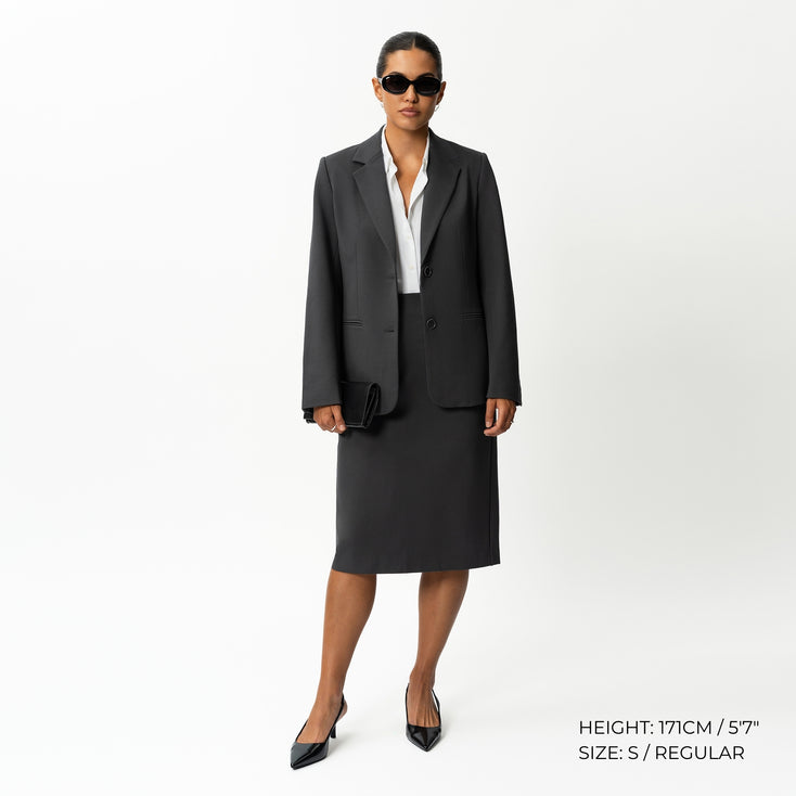 Tailored Ponte Midi Skirt