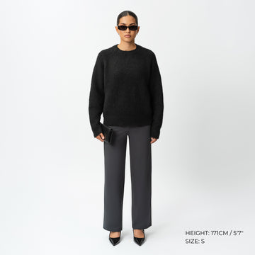 Relaxed Knit Wool Blend Sweater