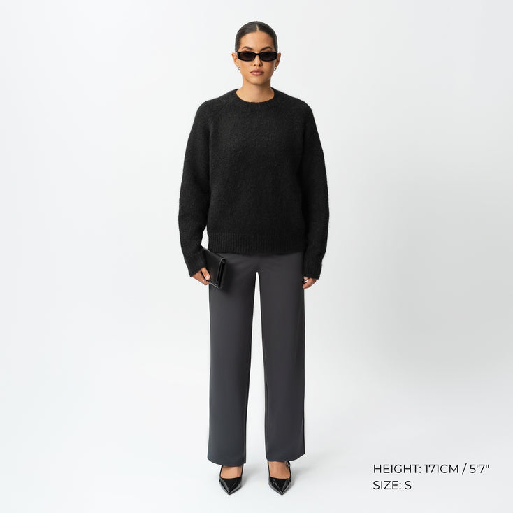 Relaxed Knit Wool Blend Sweater