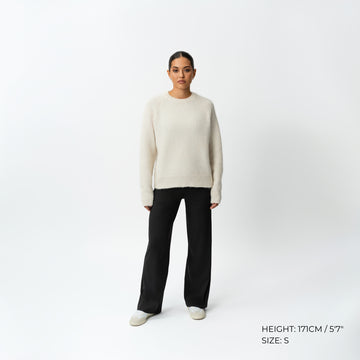 Relaxed Knit Wool Blend Sweater