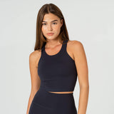 Asana Crop Tank - Midnight Blue - Ninepine
